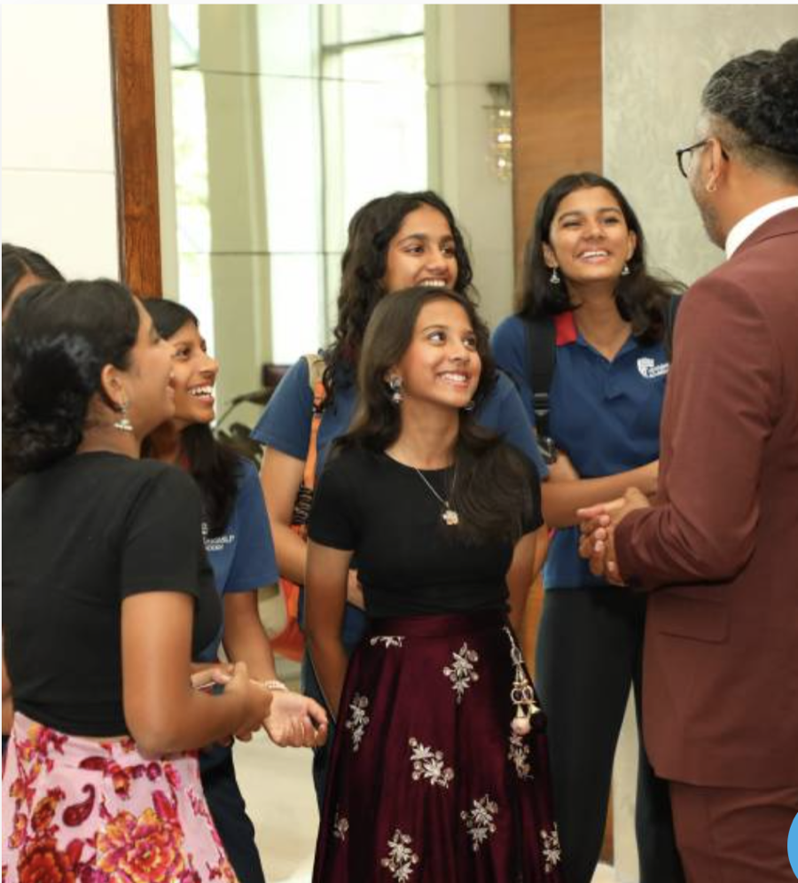 Students talking with a mentor